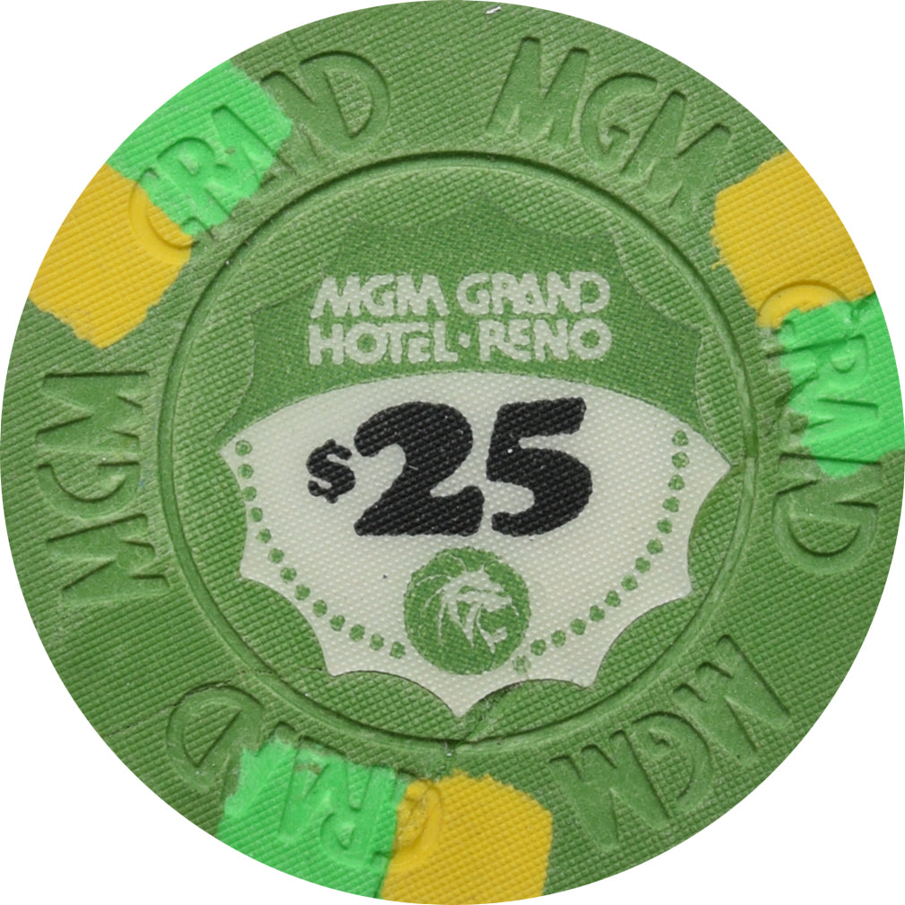 MGM Grand Casino Reno Nevada $25 Chip 1983 Repaired