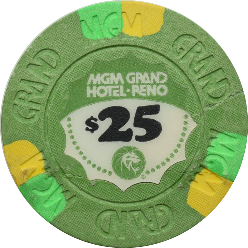 MGM Grand Casino Reno Nevada $25 Chip 1983 Repaired