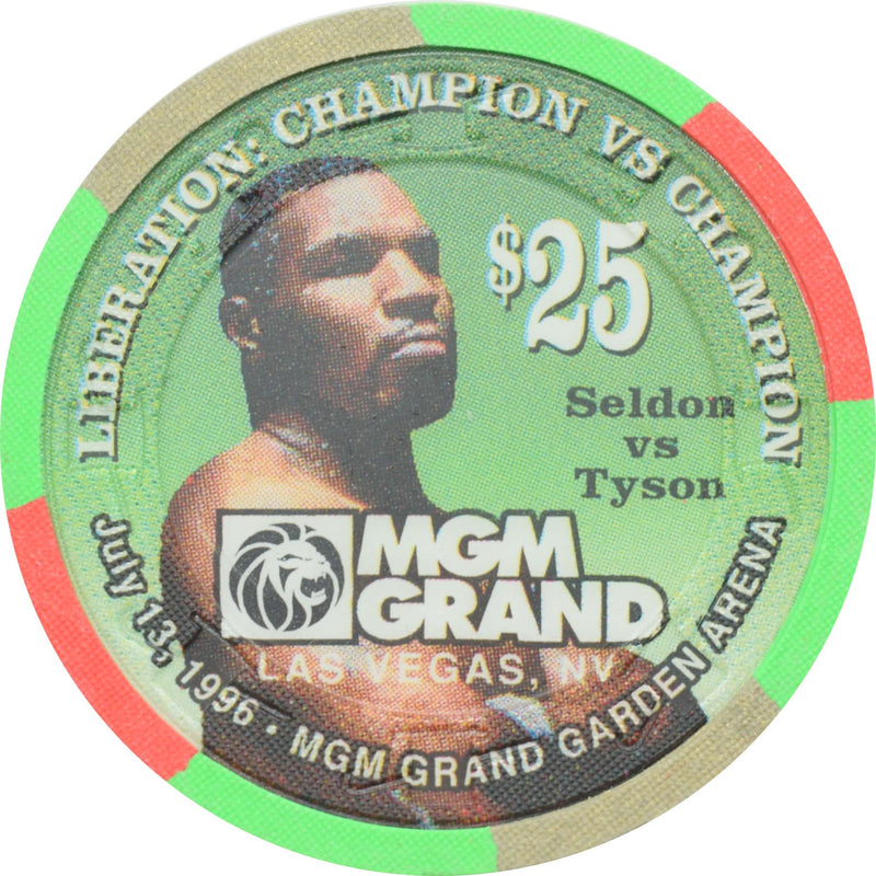MGM Grand Casino Las Vegas Nevada $25 Chip Seldon vs Tyson 1996