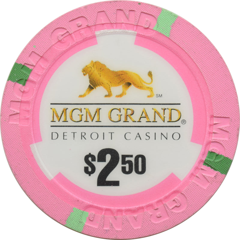 MGM Grand Casino Detroit MI $2.50 Chip