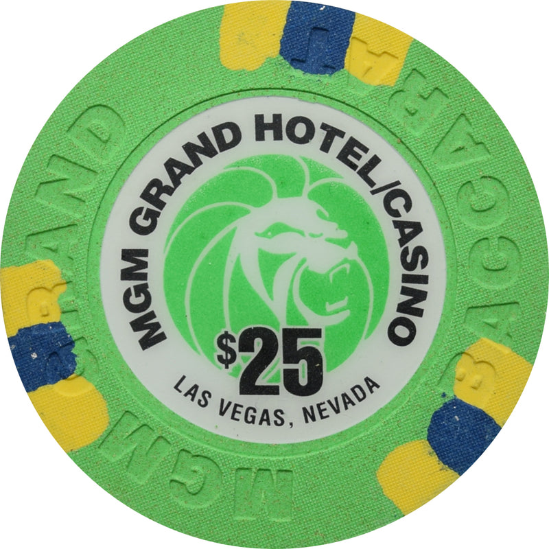 MGM Grand Casino Las Vegas Nevada $25 Baccarat Chip 1996 43mm