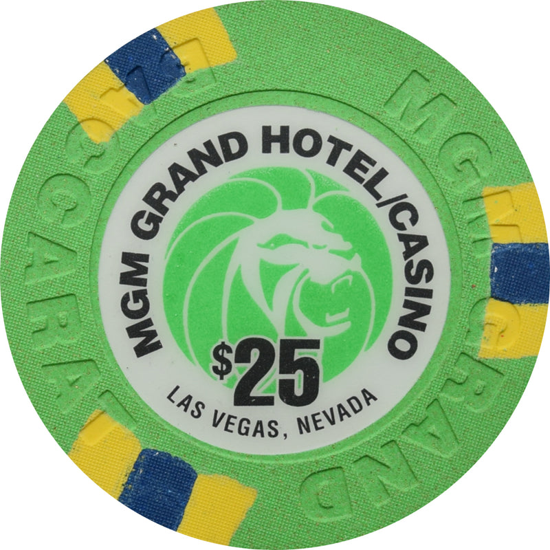MGM Grand Casino Las Vegas Nevada $25 Baccarat Chip 1996 43mm