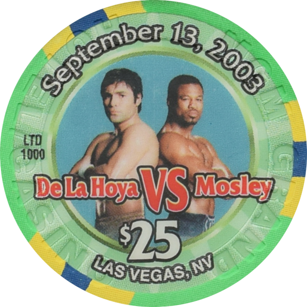 MGM Grand Casino Las Vegas Nevada $25 De La Hoya VS Mosley Fight Chip 2003