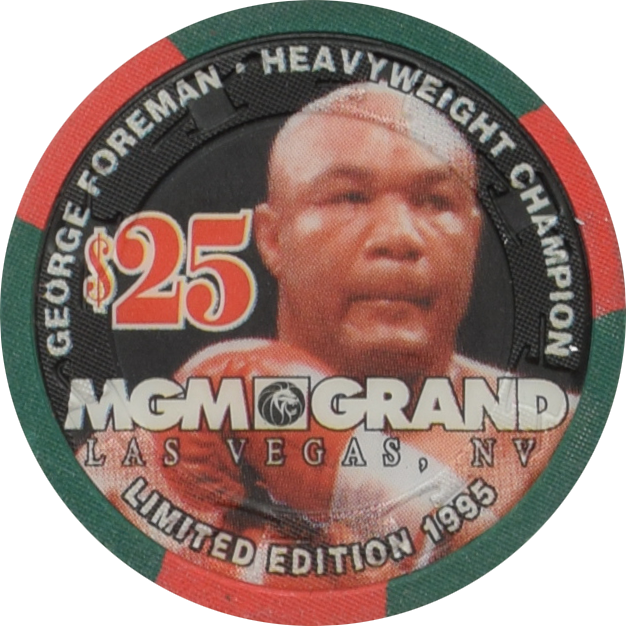 MGM Grand Casino Las Vegas Nevada $25 George Foreman Heavyweight Champion Chip 1995