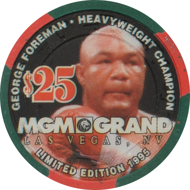 MGM Grand Casino Las Vegas Nevada $25 George Foreman Heavyweight Champion Chip 1995