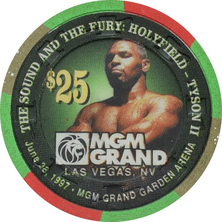 MGM Grand Casino Las Vegas Nevada $25 Tyson VS Holyfield June 28, 1997 Fight Chip