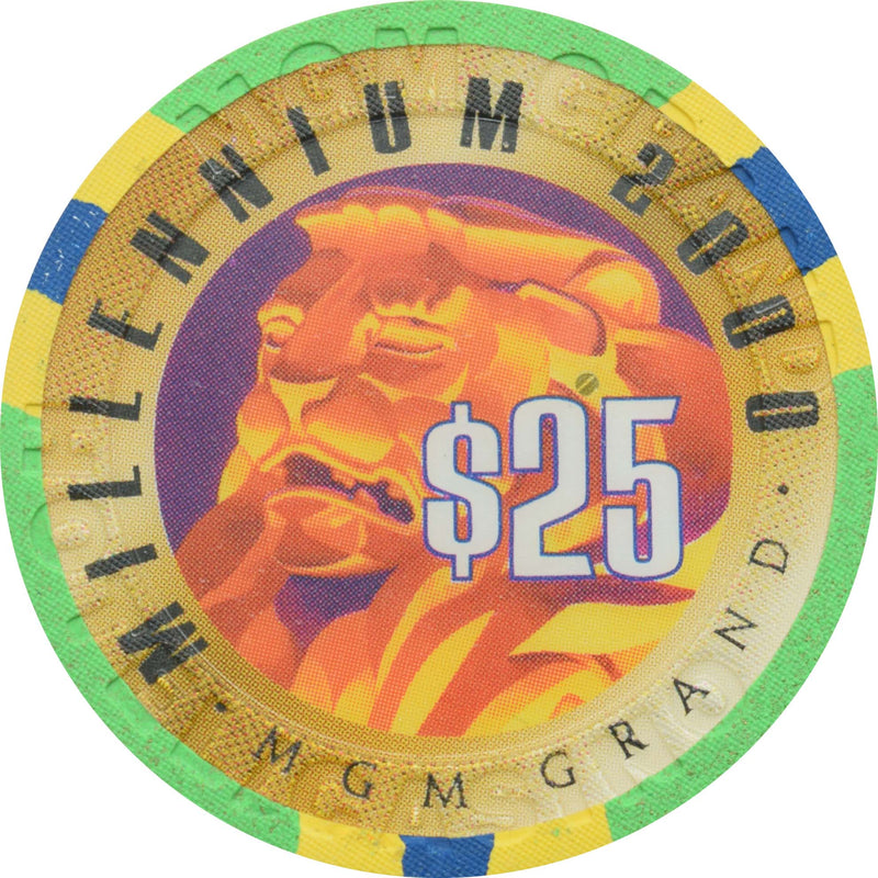 MGM Grand Casino Las Vegas Nevada $25 Millennium Chip 1999