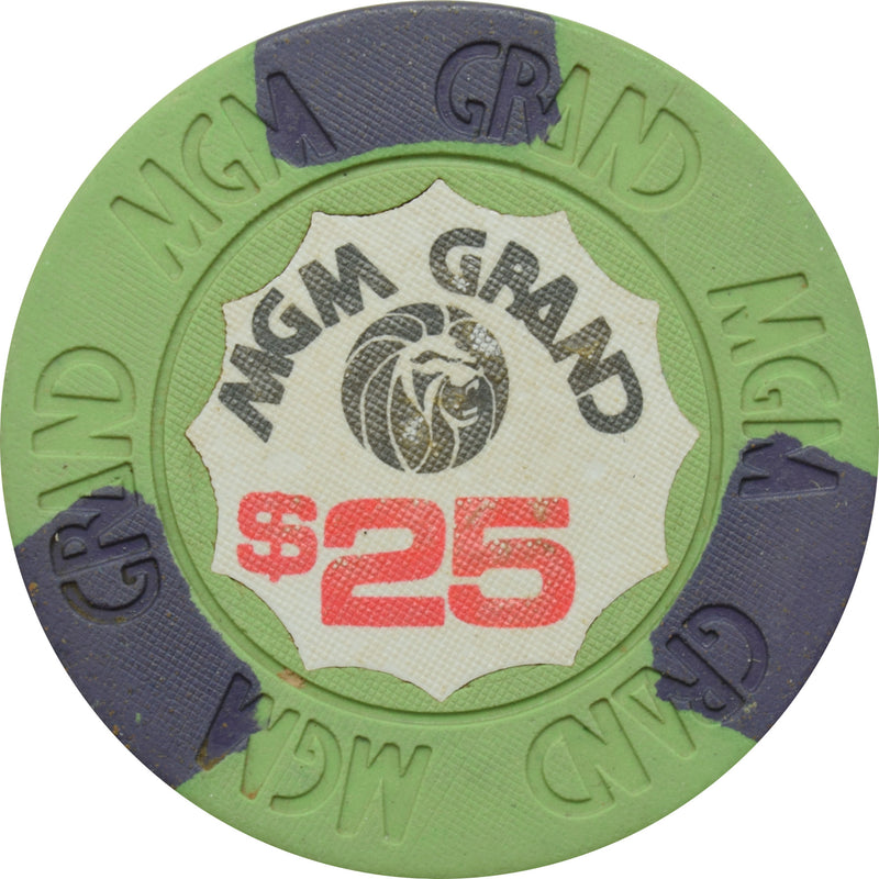 MGM Grand Casino Las Vegas Nevada $25 Chip 1980s