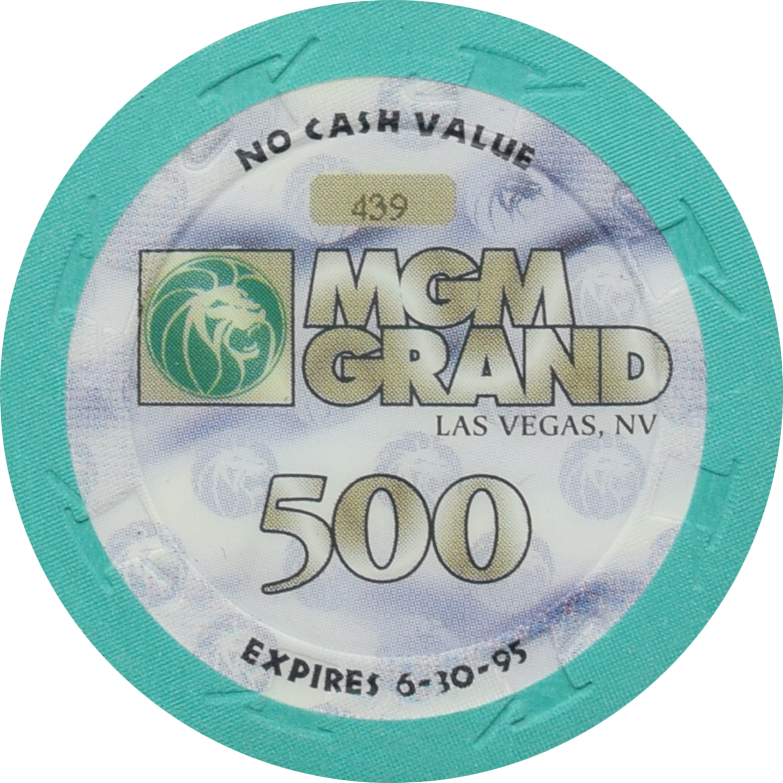 MGM Grand Casino Las Vegas Nevada $500 No Cash Value 43mm Chip 1995