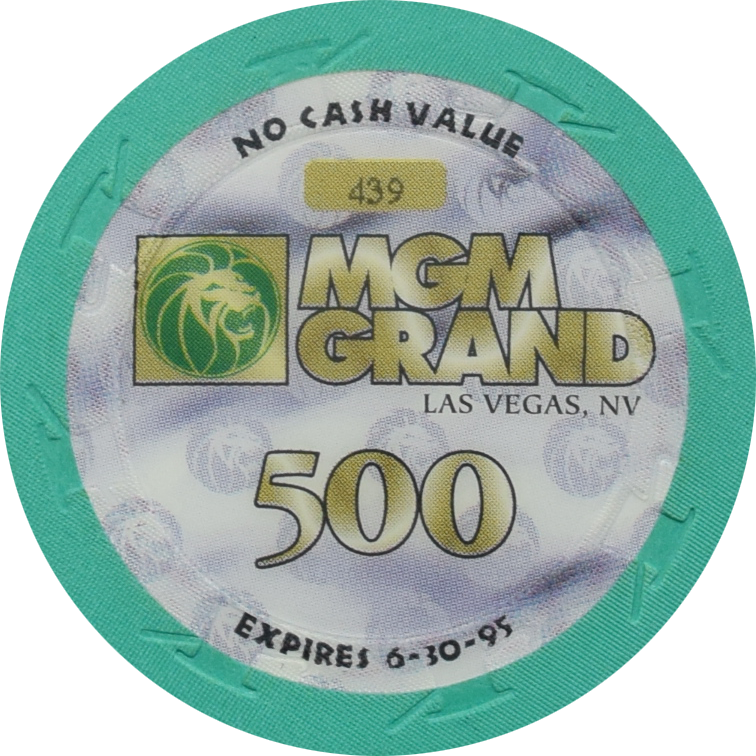 MGM Grand Casino Las Vegas Nevada $500 No Cash Value 43mm Chip 1995