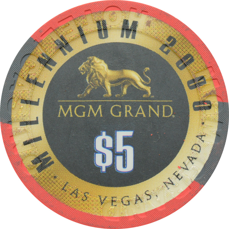 MGM Grand Casino Las Vegas Nevada $5 Millennium Chip 1999