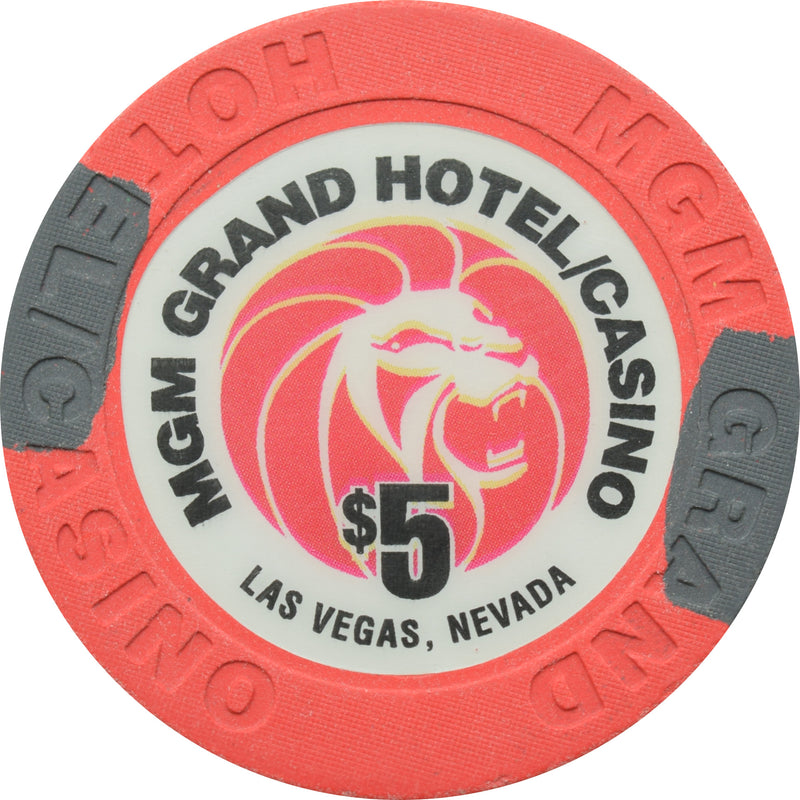 MGM Grand Casino Las Vegas Nevada $5 Chip 1996