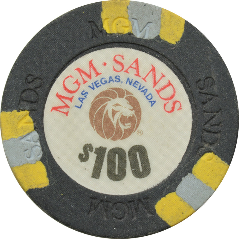 MGM Sands Casino Las Vegas Nevada $100 Chip 1988