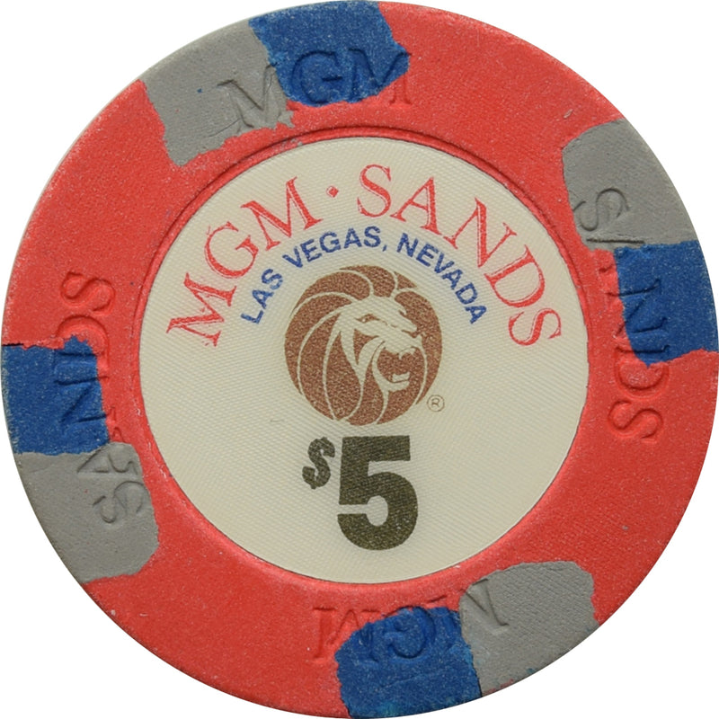 MGM Sands Casino Las Vegas NV $5 Chip 1988