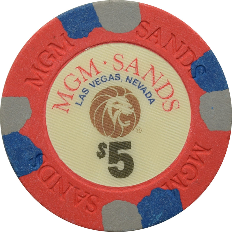 MGM Sands Casino Las Vegas NV $5 Chip 1988