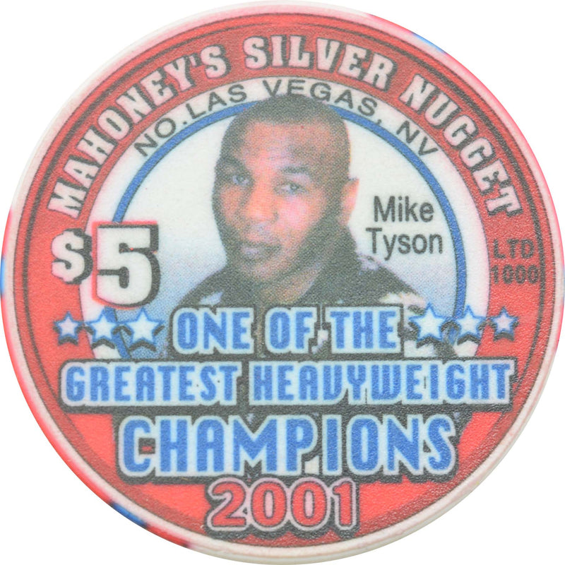 Mahoney's Silver Nugget Casino N. Las Vegas Nevada $5 Mike Tyson Chip 2001