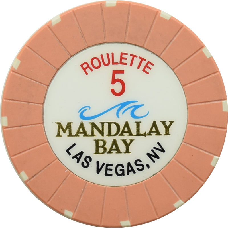 Mandalay Bay Casino Las Vegas Nevada Peach Roulette 5 Chip 1999