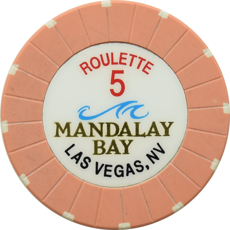 Mandalay Bay Casino Las Vegas Nevada Peach Roulette 5 Chip 1999