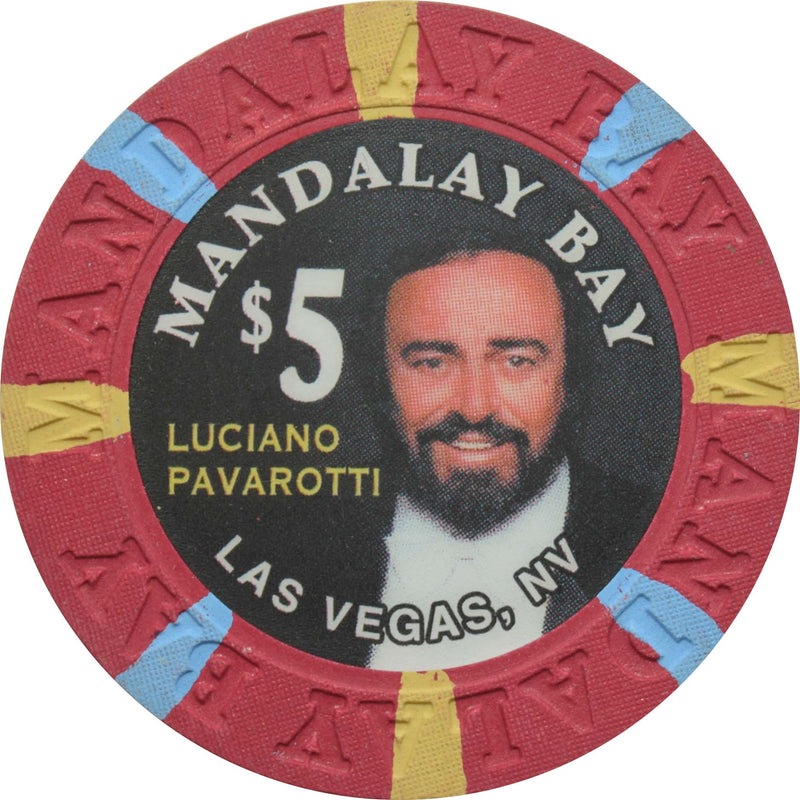 Mandalay Bay Casino Las Vegas Nevada $5 Luciano Pavarotti Chip 1999