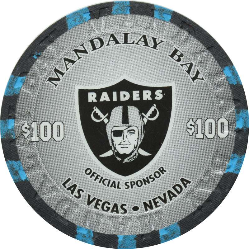 Mandalay Bay Casino Las Vegas Nevada $100 Raiders NFL Chip 2021