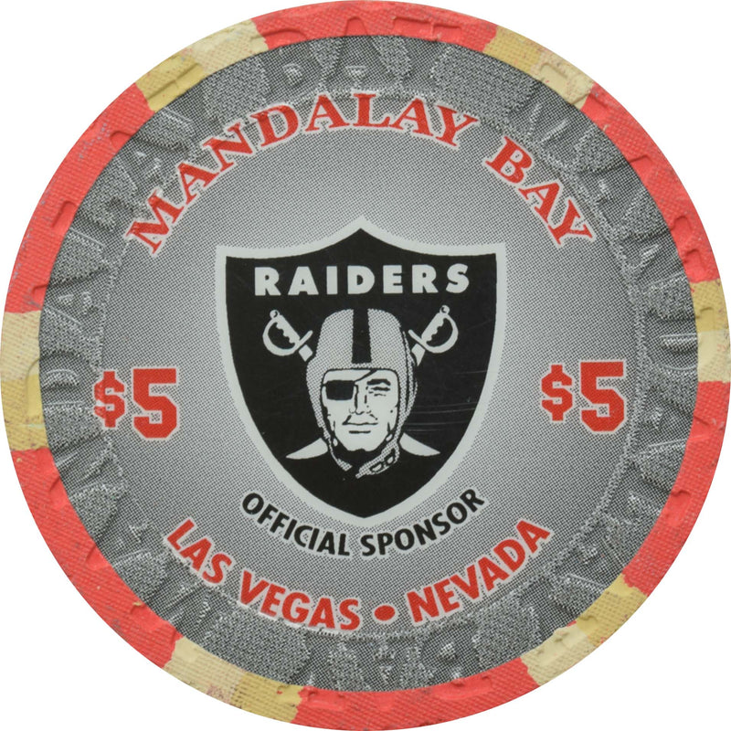 Mandalay Bay Casino Las Vegas Nevada $5 Raiders NFL Chip 2021