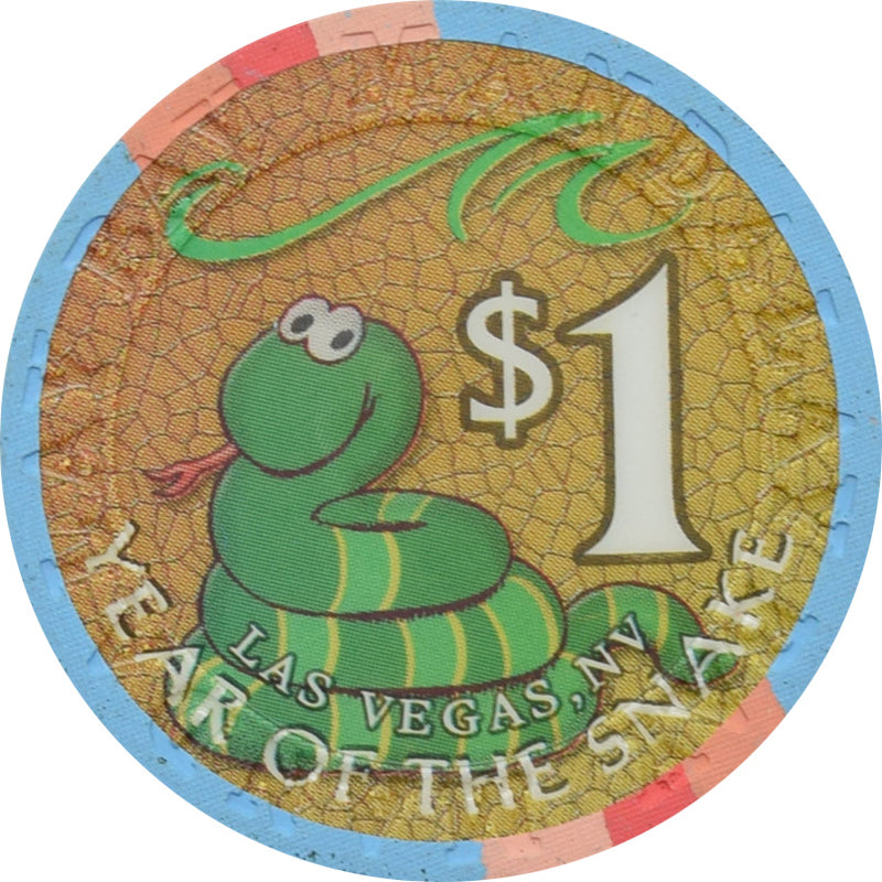 Mandalay Bay Casino Las Vegas Nevada $1 Year of the Snake Chip 2001