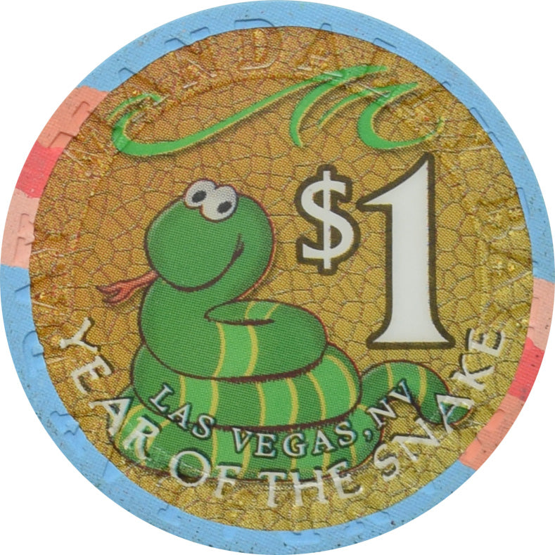 Mandalay Bay Casino Las Vegas Nevada $1 Year of the Snake Chip 2001