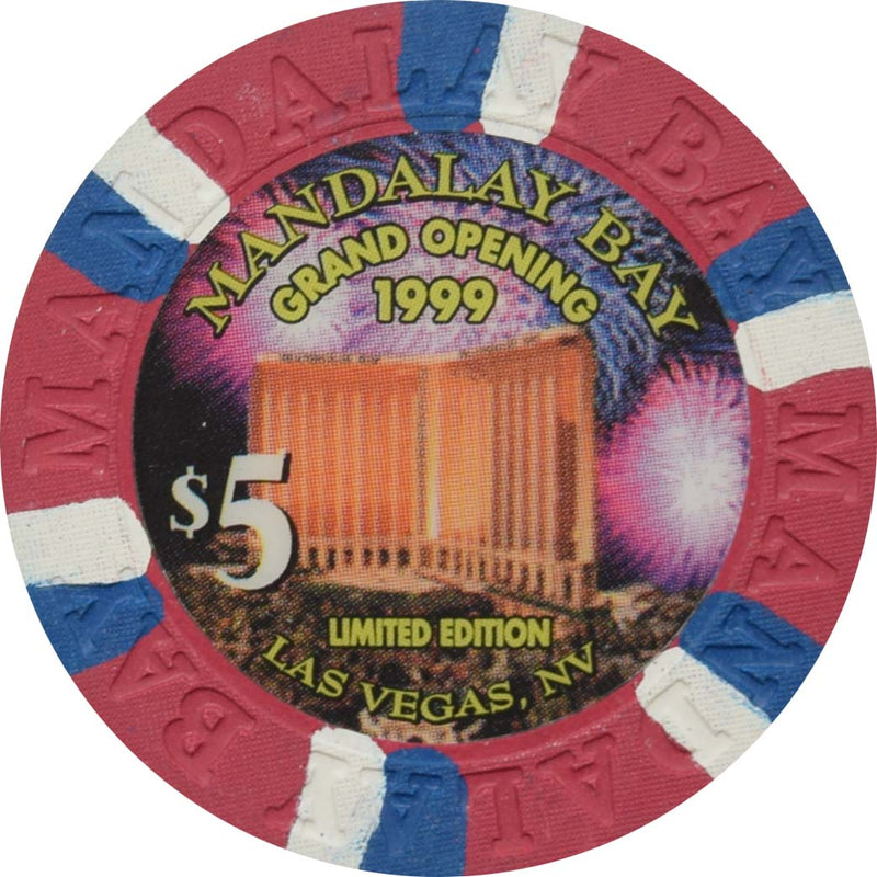 Mandalay Bay Casino Las Vegas Nevada $5 Grand Opening Chip 1999