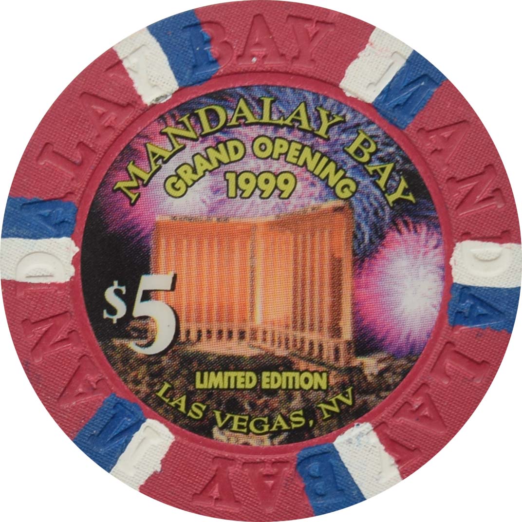 Mandalay Bay Casino Las Vegas Nevada $5 Grand Opening Chip 1999