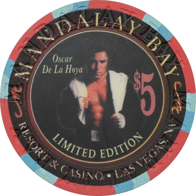 Mandalay Bay Casino Las Vegas Nevada $5 De La Hoya VS Carr Fight Chip 1999