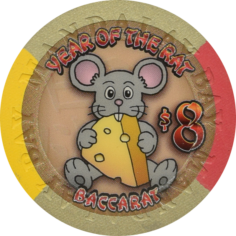 Mandalay Bay Casino Las Vegas Nevada $8 Year of the Rat Baccarat Chip 2008