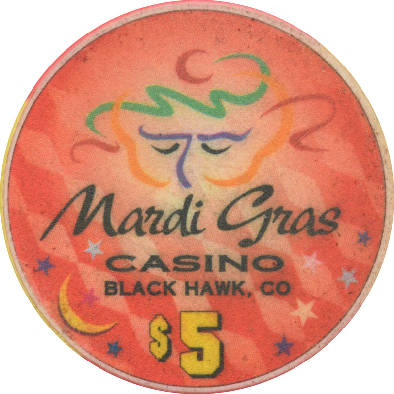 Mardi Gras Casino Black Hawk Colorado $5 Grand Opening Chip