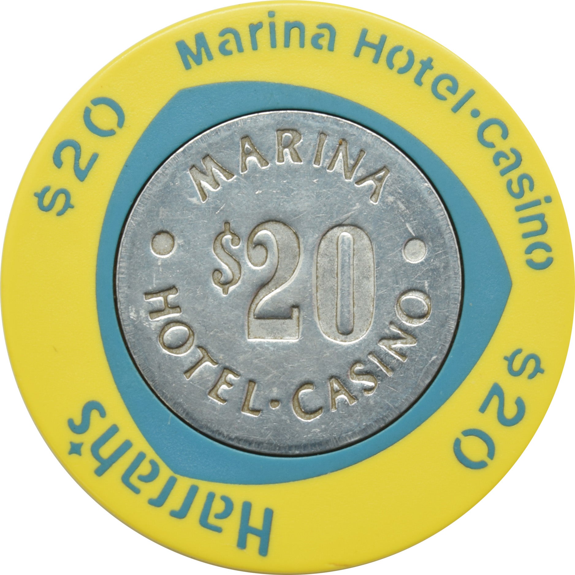 Harrah's Marina Casino Atlantic City New Jersey $20 Chip