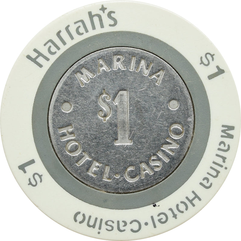 Harrah's Marina Casino Atlantic City New Jersey $1 Chip Lighter Font