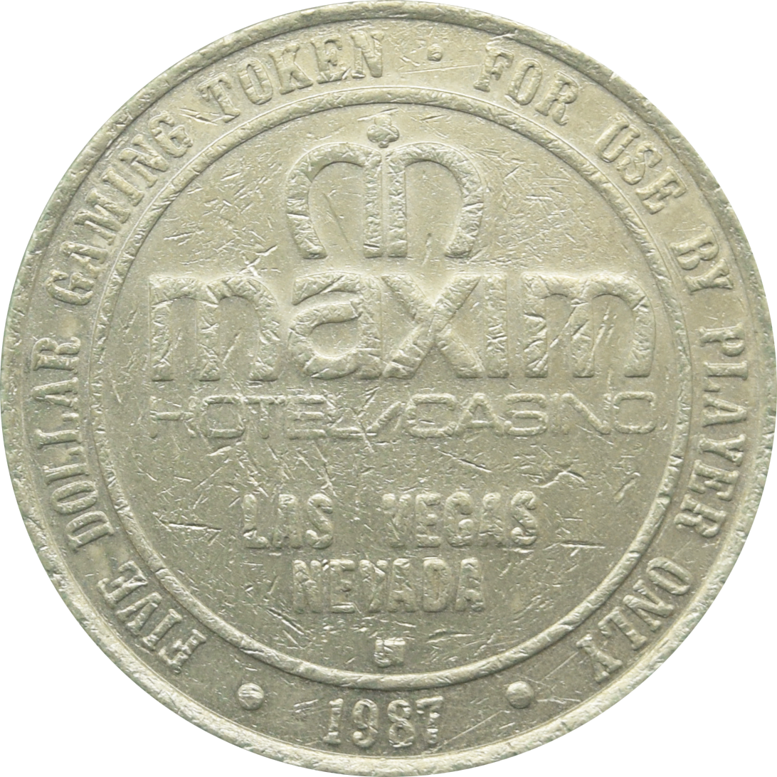 Maxim Casino Las Vegas Nevada $5 Token 1987