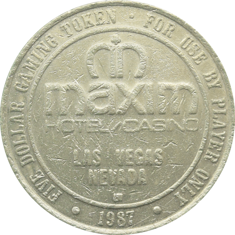 Maxim Casino Las Vegas Nevada $5 Token 1987
