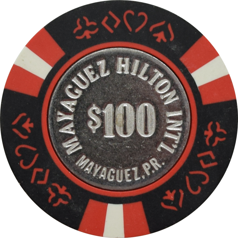 Mayaguez Hilton International Casino Mayaguez Puerto Rico $100 Coin Inlay Chip