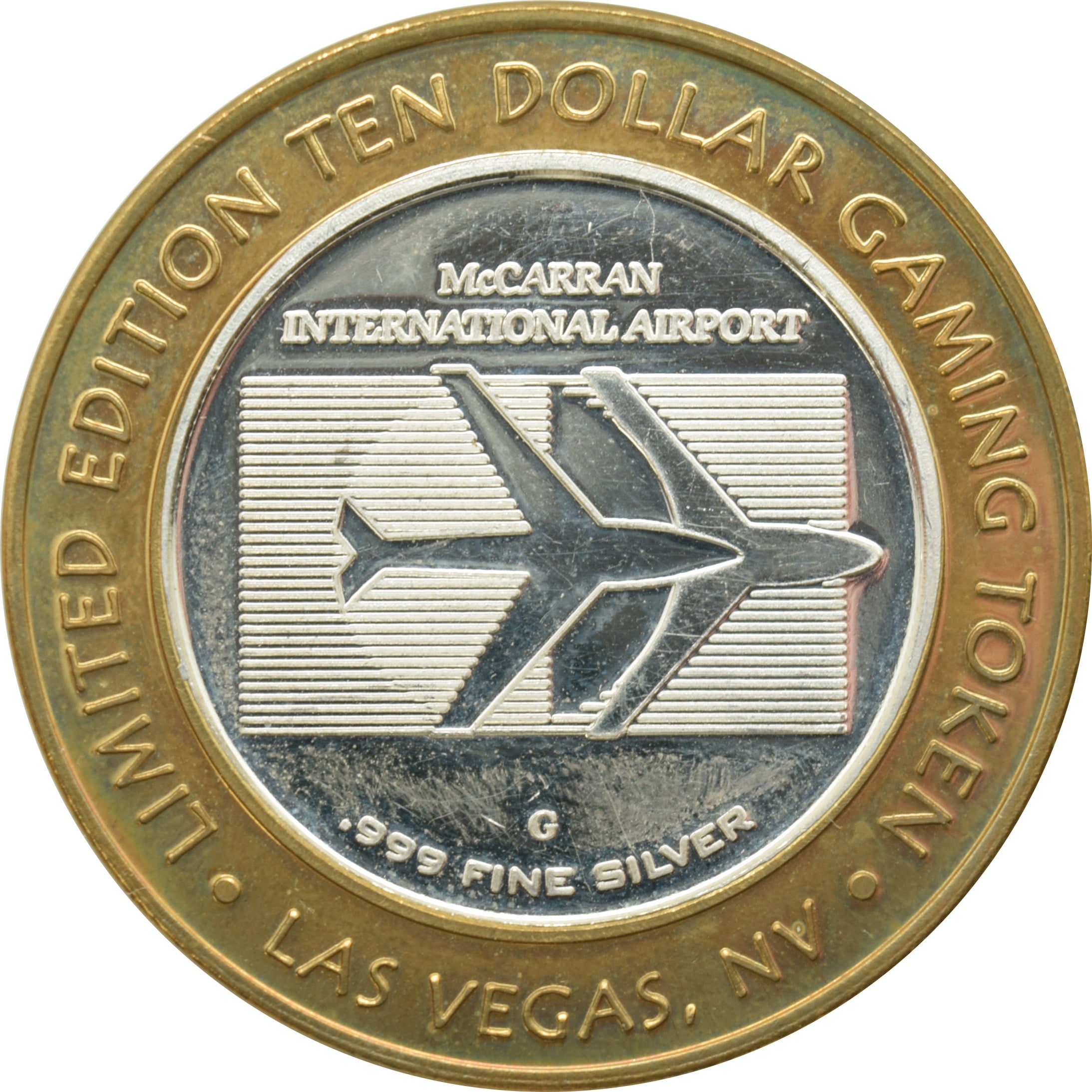 McCarran International Airport Las Vegas "America The Beautiful" $10 Silver Strike .999 Fine Silver 2002