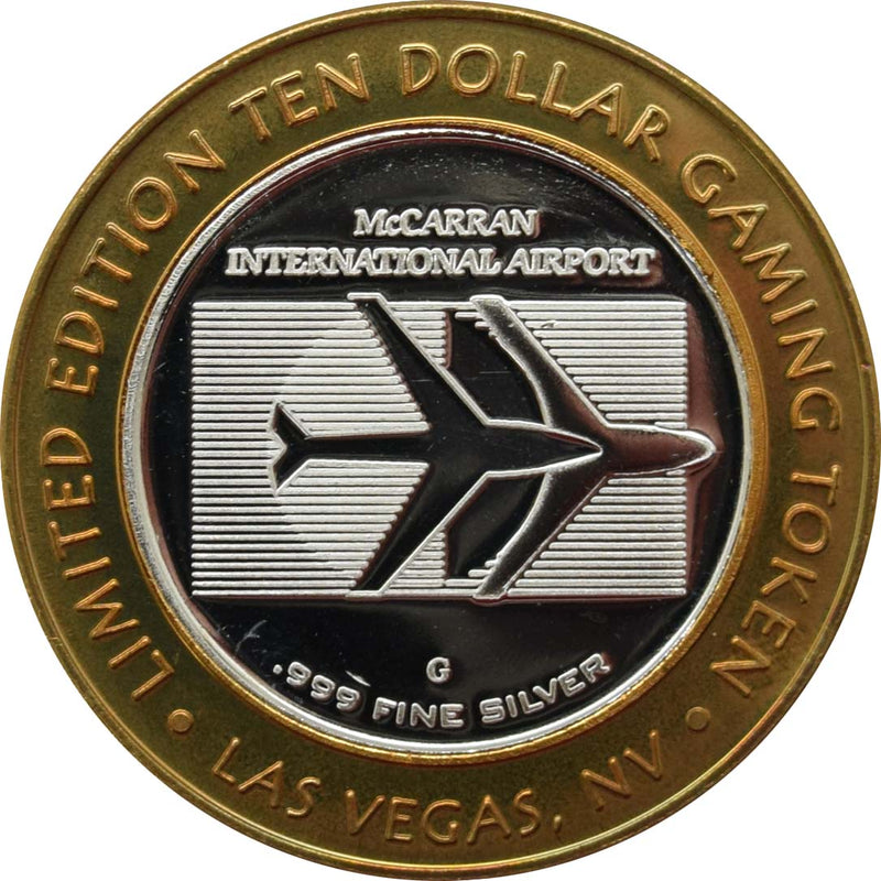 McCarran International Airport Las Vegas "Less We Forget" $10 Silver Strike .999 Fine Silver 2002