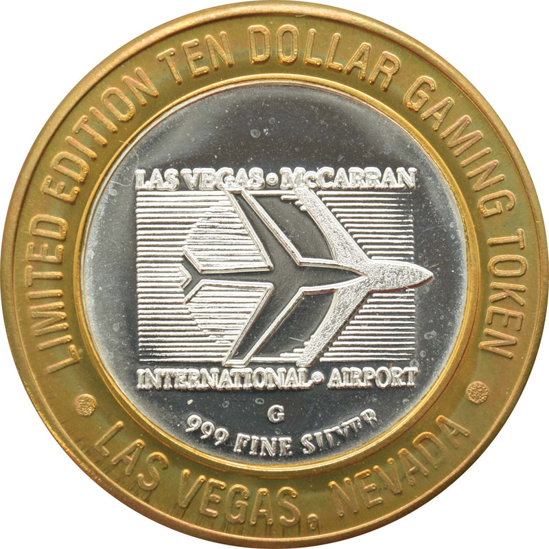 McCarran International Airport Casino Las Vegas "Royal Flush" $10 Silver Strike .999 Fine Silver 1994