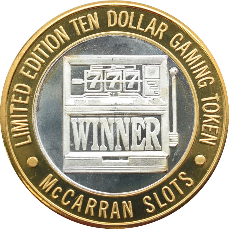 McCarran International Airport Slots "777 Winner" $10 Silver Strike .999 Fine Silver 1996