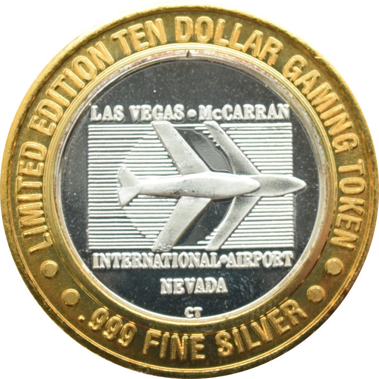 McCarran International Airport Slots "Seven Eleven Dice" $10 Silver Strike .999 Fine Silver 1994