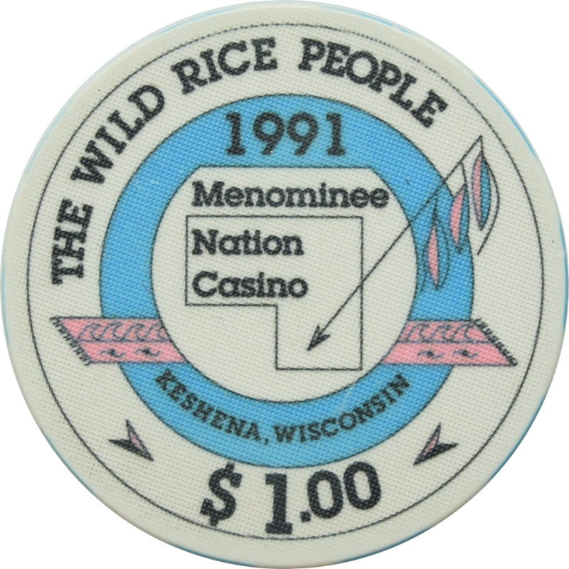 Menominee Nation Casino Keshena Wisconsin $1 Chip