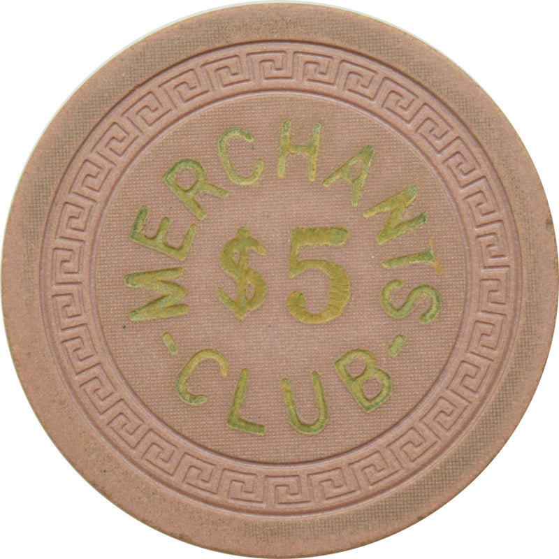 Merchants Club Illegal Casino Newport Kentucky $5 Chip