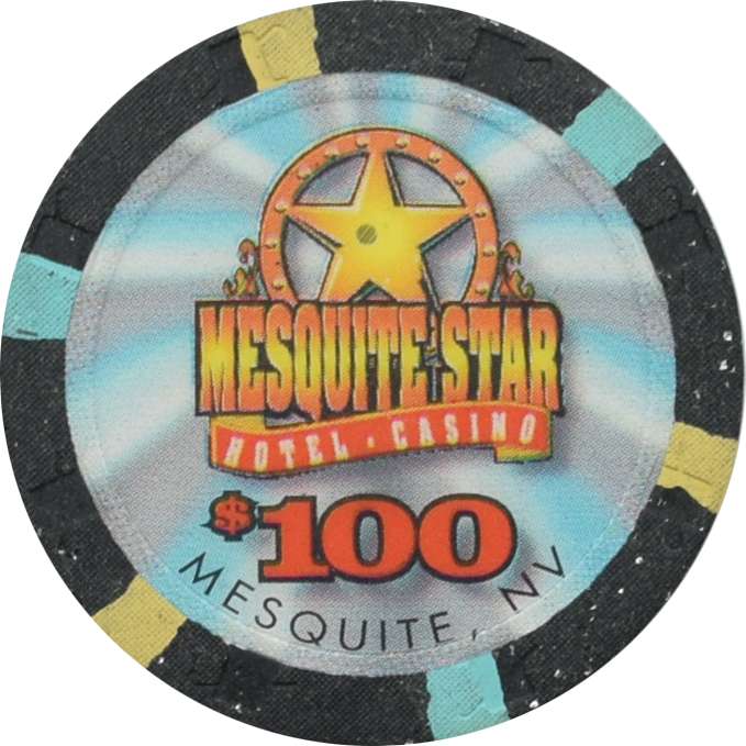 Mesquite Star Casino Mesquite Nevada $100 3 Bl/Mus Chip 1998