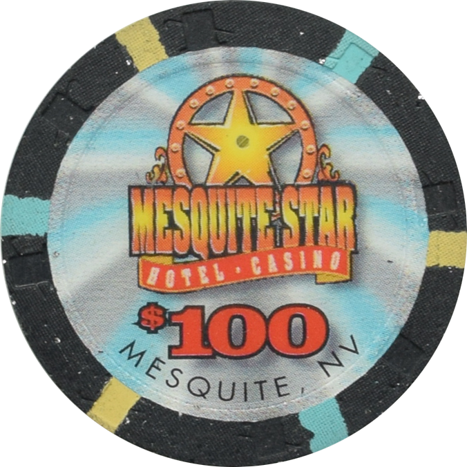 Mesquite Star Casino Mesquite Nevada $100 3 Bl/Mus Chip 1998