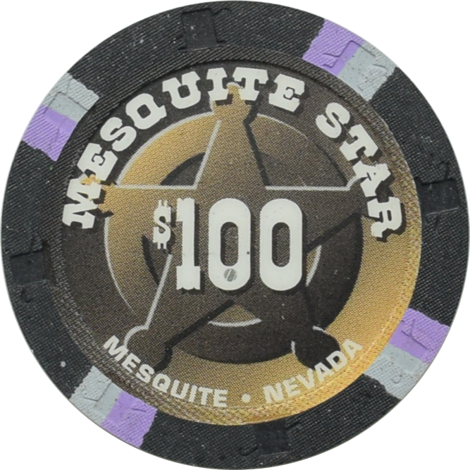 Mesquite Star Casino Mesquite Nevada $100 4 Gray/Pur Chip 1998