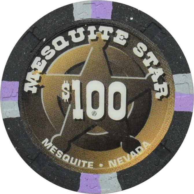 Mesquite Star Casino Mesquite Nevada $100 4 Gray/Pur Chip 1998