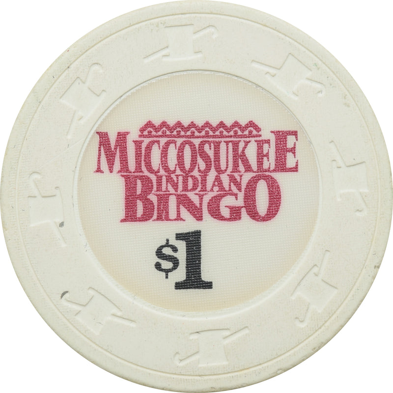Miccosukee Indian Gaming Casino Miami FL $1 Chip