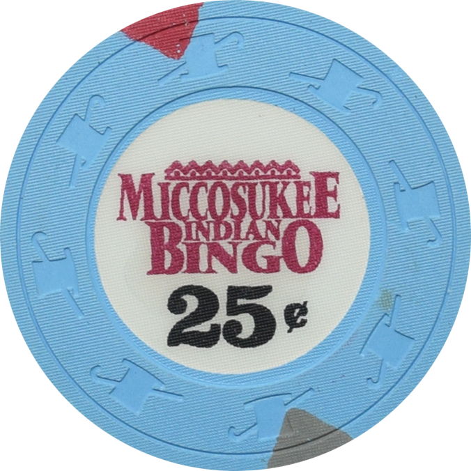 Miccosukee Indian Gaming Casino Miami Florida 25 Cent Bold Font Chip